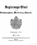 Regierungsblatt für Mecklenburg-Schwerin – Jahrgang 1898