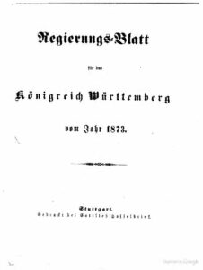 Regierungsblatt für das Königreich Württemberg – Jahrgang 1873