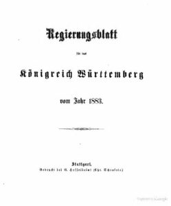 Regierungsblatt für das Königreich Württemberg – Jahrgang 1883