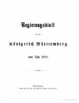 Regierungsblatt für das Königreich Württemberg – Jahrgang 1888