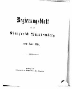 Regierungsblatt für das Königreich Württemberg – Jahrgang 1901