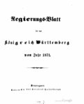 Regierungsblatt für das Königreich Württemberg – Jahrgang 1871