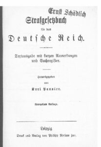 Strafgesetzbuch für das Deutsche Reich – 1912