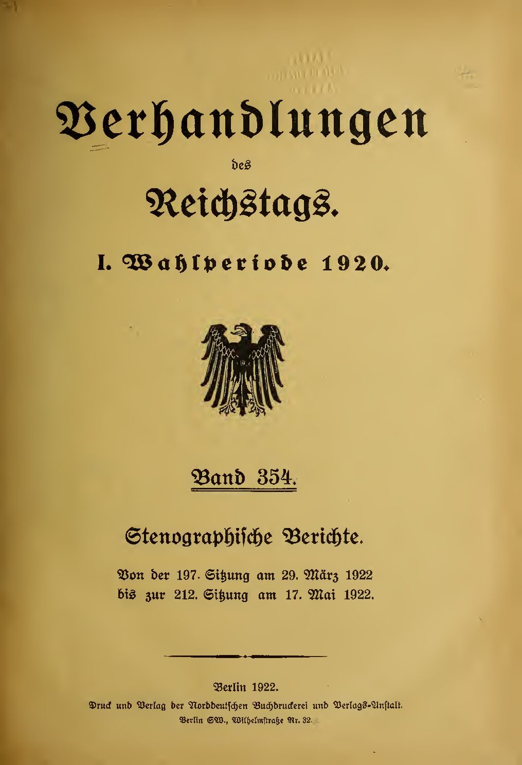 I. Wahlberiode 1920