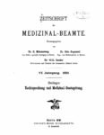 Zeitschrift für Medizinal-Beamte – 1893 – Beilage