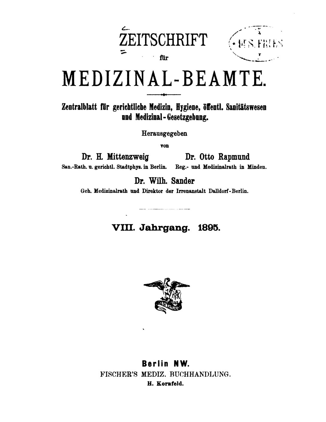 Zeitschrift für Medizinal-Beamte - 1895