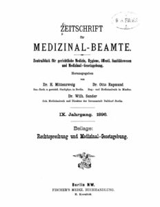 Zeitschrift für Medizinal-Beamte - 1896 - Beilage