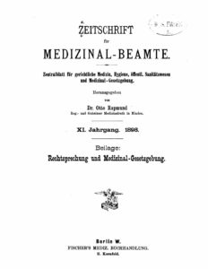 Zeitschrift für Medizinal-Beamte - 1898 - Beilage