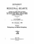 Zeitschrift für Medizinal-Beamte – 1899 – Beilage