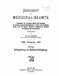 Zeitschrift für Medizinal-Beamte - 1900 - Beilage