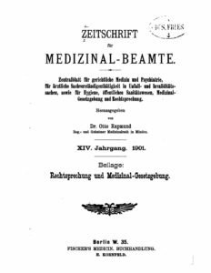 Zeitschrift für Medizinal-Beamte - 1901 - Beilage