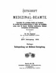 Zeitschrift für Medizinal-Beamte – 1902 – Beilage