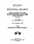 Zeitschrift für Medizinal-Beamte – 1903 – Beilage