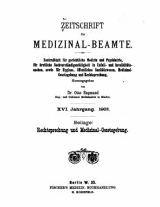 Zeitschrift für Medizinal-Beamte - 1903 - Beilage