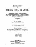 Zeitschrift für Medizinal-Beamte – 1904 – Erste Beilage