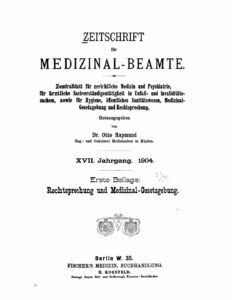 Zeitschrift für Medizinal-Beamte - 1904 - Erste Beilage