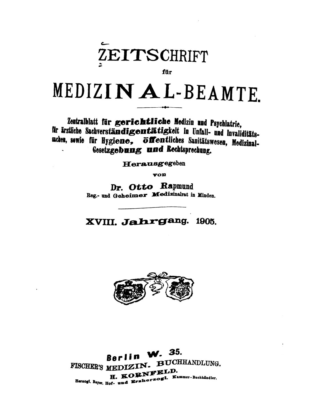 Zeitschrift für Medizinal-Beamte - 1905