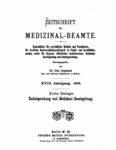Zeitschrift für Medizinal-Beamte – 1905 – Erste Beilage