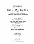 Zeitschrift für Medizinal-Beamte – 1906 – Erste Beilage