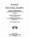 Zeitschrift für Medizinal-Beamte – 1908