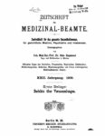 Zeitschrift für Medizinal-Beamte – 1909 – Erste Beilage
