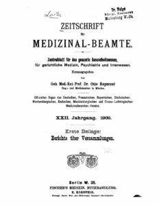 Zeitschrift für Medizinal-Beamte - 1909 - Erste Beilage