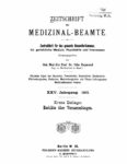 Zeitschrift für Medizinal-Beamte – 1912 – Erste Beilage