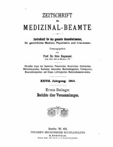 Zeitschrift für Medizinal-Beamte - 1914 - Erste Beilage