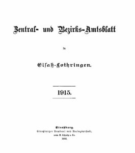 Zentral- und Bezirks-Amtsblatt für Elsaß – Lothringen – 1915