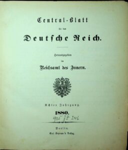 Central-Blatt für das Deutsche Reich – 1880 – Achter Jahrgang