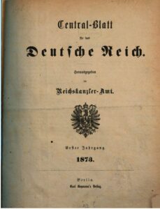 Central-Blatt für das Deutsche Reich – 1873 – Erster Jahrgang