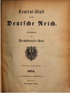 Central-Blatt für das Deutsche Reich – 1875 – Dritter Jahrgang