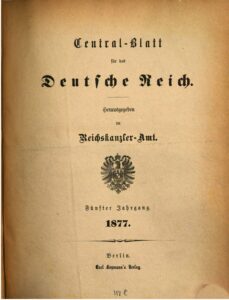 Central-Blatt für das Deutsche Reich – 1877 – Fünfter Jahrgang