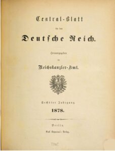Central-Blatt für das Deutsche Reich – 1878 – Sechster Jahrgang