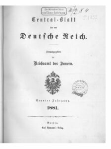 Central-Blatt für das Deutsche Reich – 1881 – Neunter Jahrgang