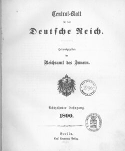 Central-Blatt für das Deutsche Reich – 1890 – Achtzehnter Jahrgang