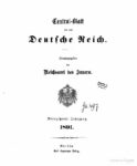Central-Blatt für das Deutsche Reich – 1891 – Neunzehnter Jahrgang