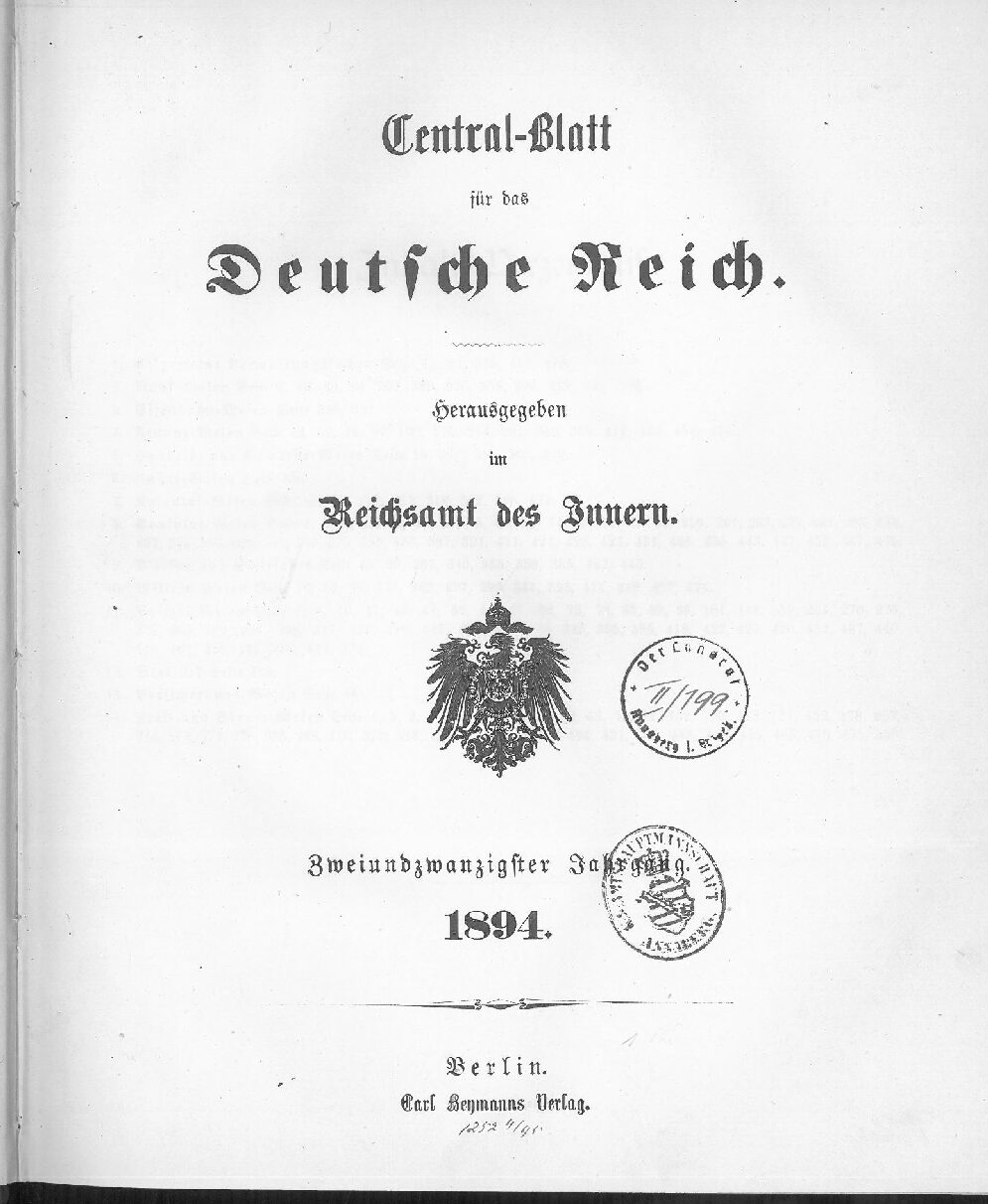 1894 - Zweiundzwanzigster Jahrgang