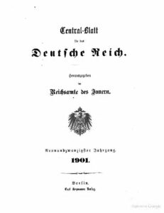 Central-Blatt für das Deutsche Reich – 1901 – Siebenundzwanzigster Jahrgang