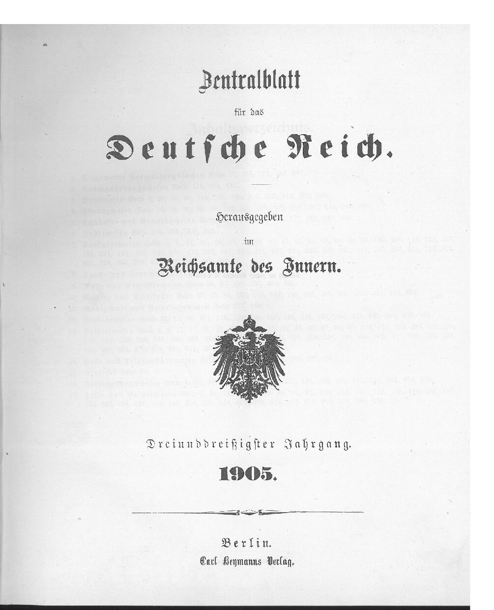 1905 - Dreiunddreißigster Jahrgang