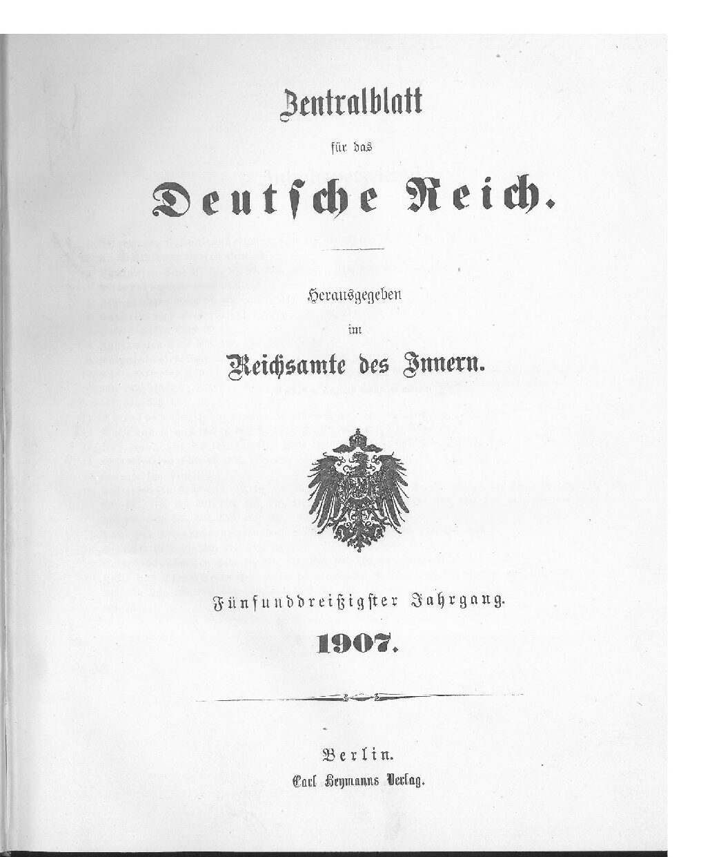 1907 - Fünfunddreißigster Jahrgang