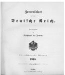Zentralblatt für das Deutsche Reich – 1915 – Dreiundvierzigster Jahrgang