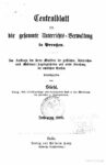 Zentralblatt für die gesamte Unterrichtsverwaltung in Preußen – 1860