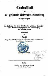Zentralblatt für die gesamte Unterrichtsverwaltung in Preußen - 1863