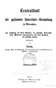 Zentralblatt für die gesamte Unterrichtsverwaltung in Preußen – 1866