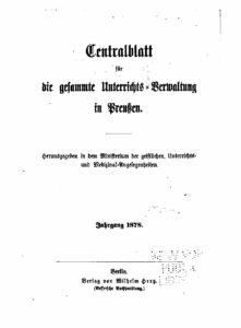 Zentralblatt für die gesamte Unterrichtsverwaltung in Preußen - 1878