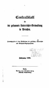 Zentralblatt für die gesamte Unterrichtsverwaltung in Preußen - 1896