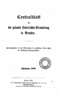 Zentralblatt für die gesamte Unterrichtsverwaltung in Preußen - 1902
