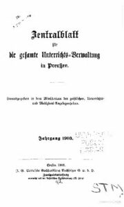 Zentralblatt für die gesamte Unterrichtsverwaltung in Preußen - 1903