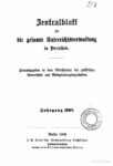 Zentralblatt für die gesamte Unterrichtsverwaltung in Preußen – 1908